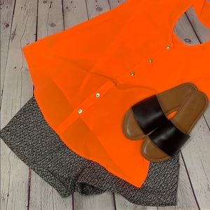 Sheer Tangerine high low top ☀️